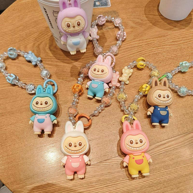 Transparent Beads Violent Bear Beaded Mobile Phone Pendant Rab Sheep Key Pendant Bracelet Cute Doll Bubu