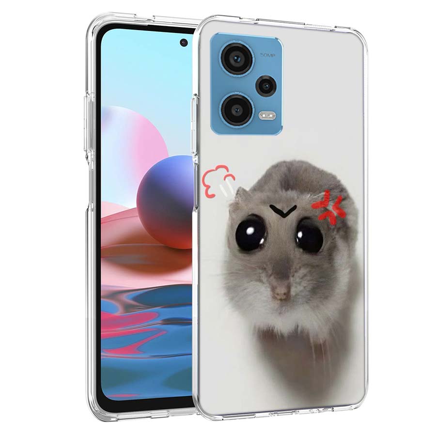 Funny Sad Hamster Meme Phone Case For Redmi Note 13 12 14 15 Pro Plus 13R 11 11T 11E 11S 10 Pro 10S 9 9S Cover Cell Clear TPU Ca