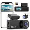 CHORTAU New Version Dashcam, Front and Rear Cameras, 4K UHD 8MP + 1080P Full HD HDR/WDR Correction, 5G WIFI, 170-degree Wide Angle View, 64GB Card Inc