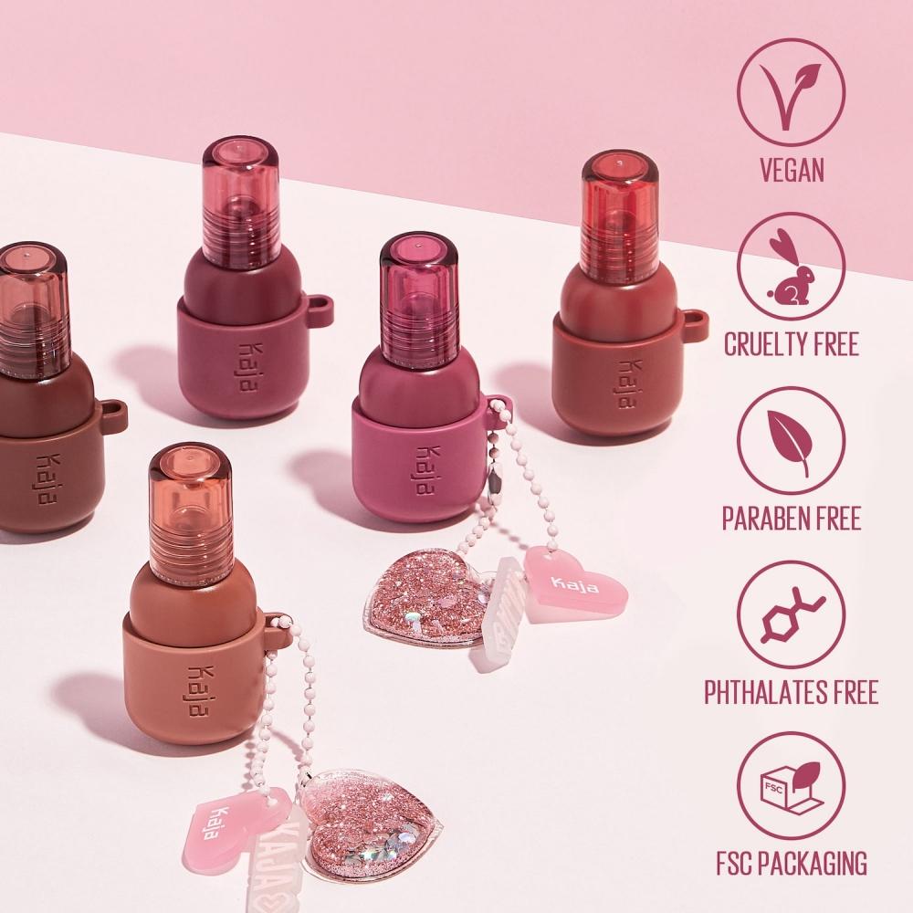 Kaja Jelly Charm Glazed Lip Stain   Blush With Keychain 0.17 Oz   5 G 02 Squeeze Guava Soft Plum Pink