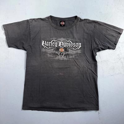 Harley Davidson Eugene Oregon T Shirt VTG Doyles Grunge Nero Sbiadito Y2K USA