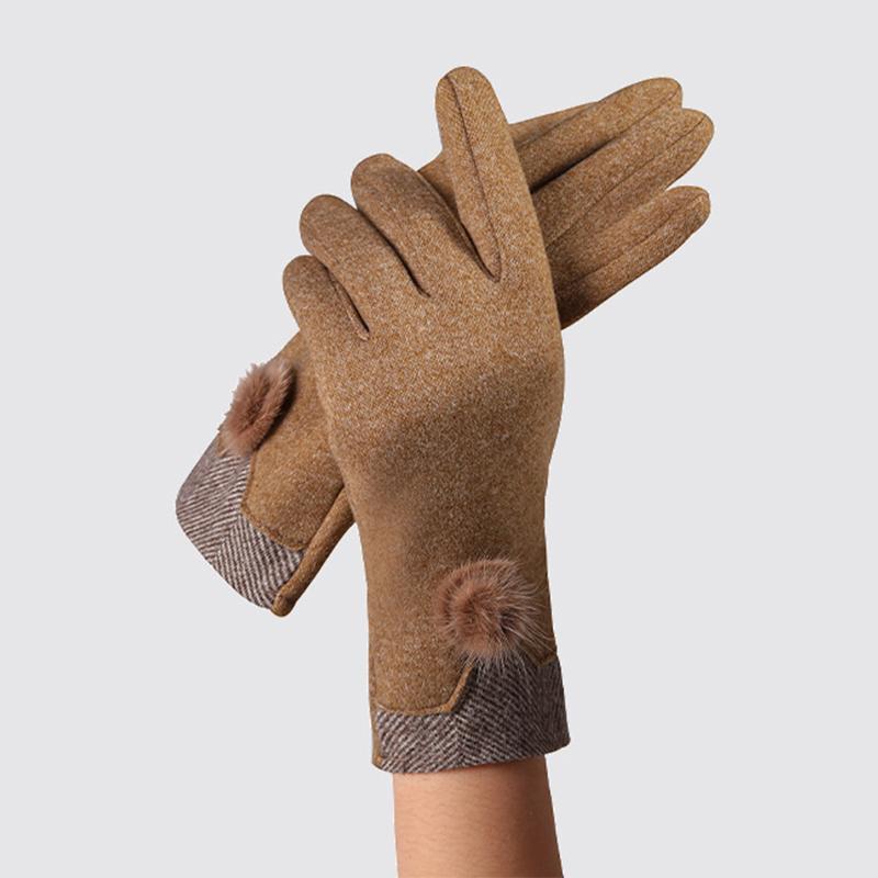 

Женские теплые перчатки, уличные бархатные морозостойкие велосипедные перчатки с пятью пальцами и сенсорным экраном One size хаки
