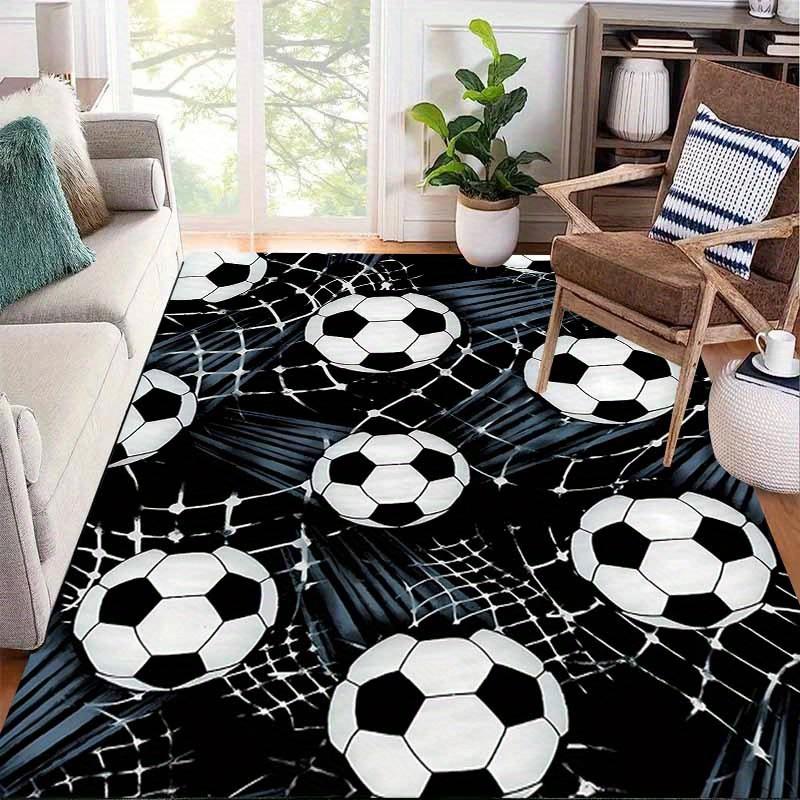 Soccer-Themed Area Mat - Non-Slip, Soccer Balls Design, Perfect for Living Room, Kitchen, Porch, and Home Decor, Home Decor Mat