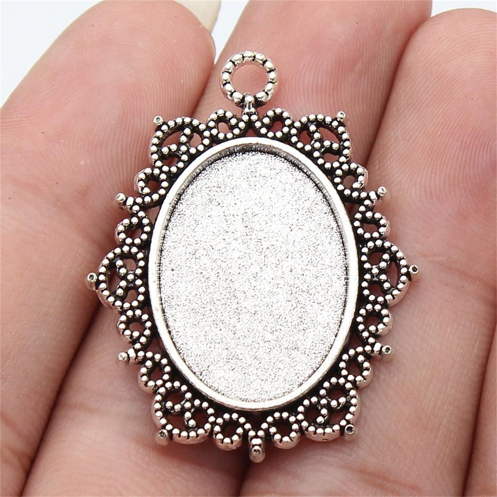 Accessories Parts Fit 18x25mm Oval Glass Cabochon Base Tray Bezel Wedding Jewelry Findings QA039