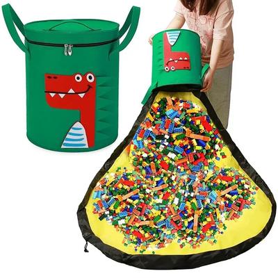 Viltist kokkupandav mänguasjade hoiukott Eemaldatav tolmukindel Suur ehitusklotside laste mängumatt Armas looma-kapi korraldaja Tõmblukuga kotid