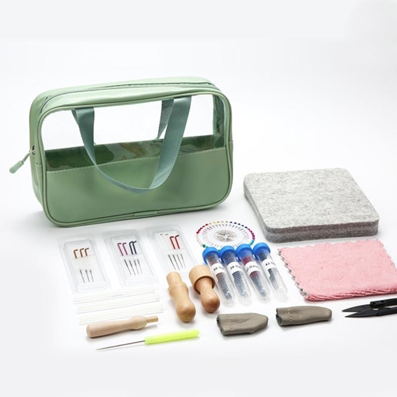 Needle Felting Supplies for Craft with Felting Needle Felting Pad Finger Cots Wood Handle Beginner Wool Felting Tool