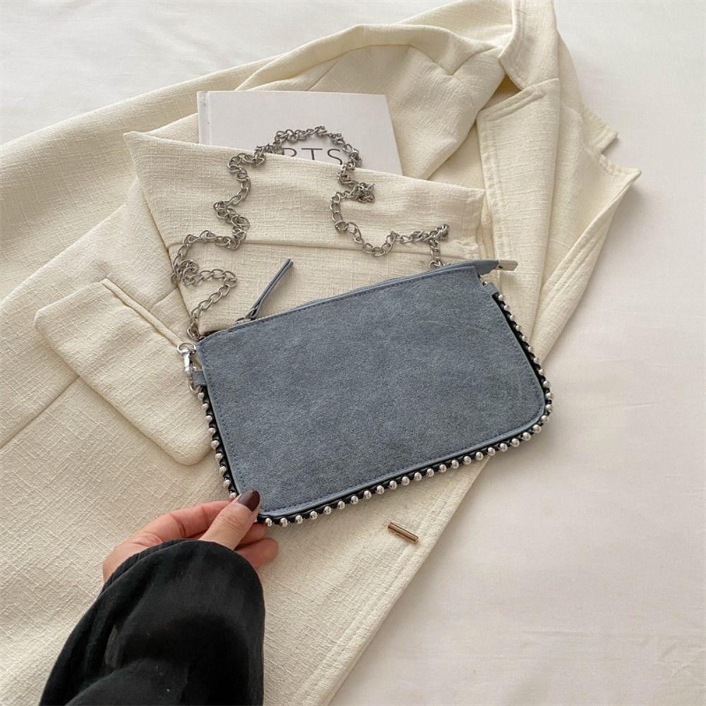 

Сумка на плече Rivet Vintage зі штучної шкіри, розкішна жіноча сумка, модна сумка-тоут під пахву синій