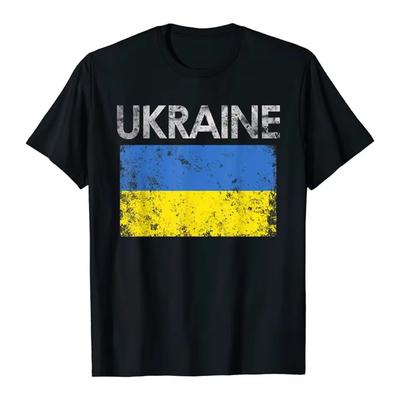 T-shirt Drapeau Ukrainien Vintage Homme Garçon Cadeau Ultra 100% Coton