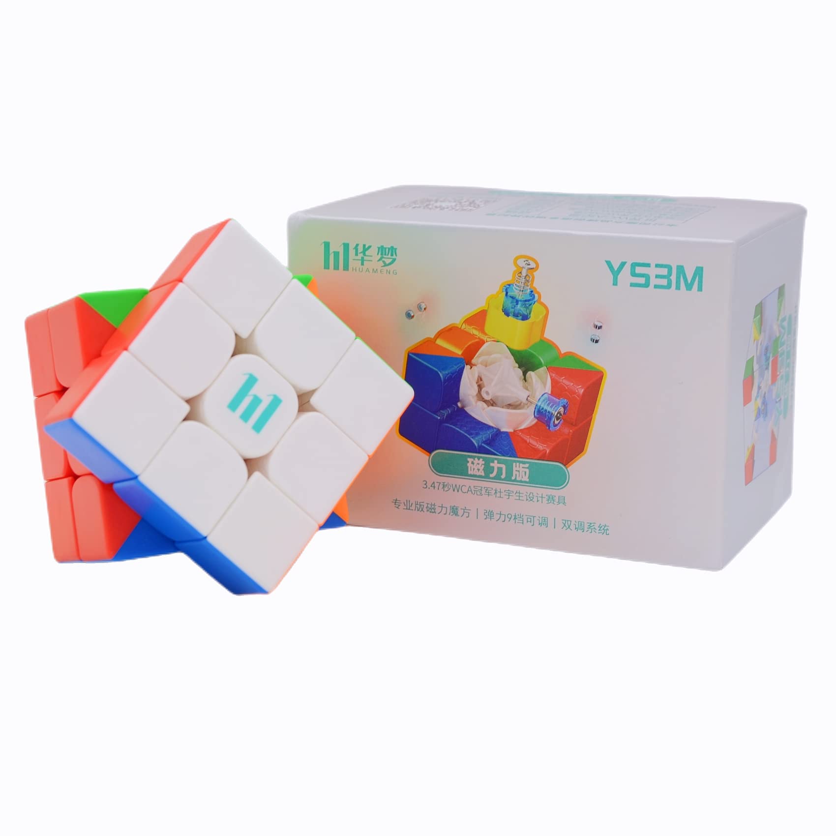 

Bucubke Moyu Huameng YS3M Magnetic 3x3 2023 Stickerless Magic Cube YS3 M with Built-in Magnets, Puzzle Magic YS3M Magnetic Cube