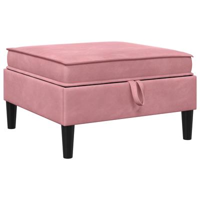 Storage Ottoman Sofa In Pink Velvet