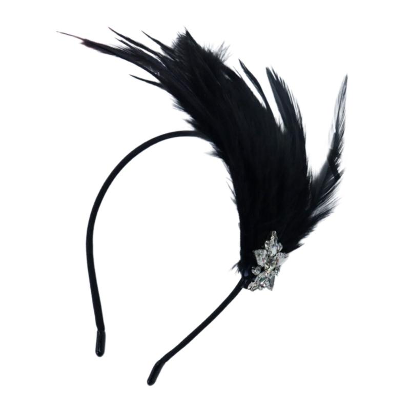 Cocktails Party Accessories Headband Cosplay Costume Flapper Women Music Festival Feathered Hairband Carnivals Headdress