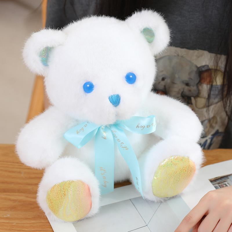 Colorful Teddy Bear Plush Toys Super Soft Bear Huggable Pillow Cartoon Stuffed Animal Doll Children Kids Birthday Christmas Gift