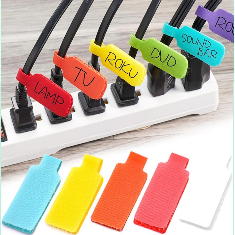 

Multi-Color Electronic Cable Tags Identification Tags, Write On Cord Labels, Self-Adhesive Nylon Wrap-It Cable Label,
