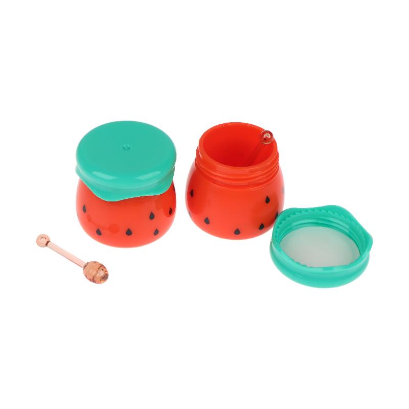 1Pcs Cute Watermelon Lip Balm Container Empty Lip Mask Jar With Mini Honey Stick Lipstick Packaging Tank Mini Cosmetic Dispenser