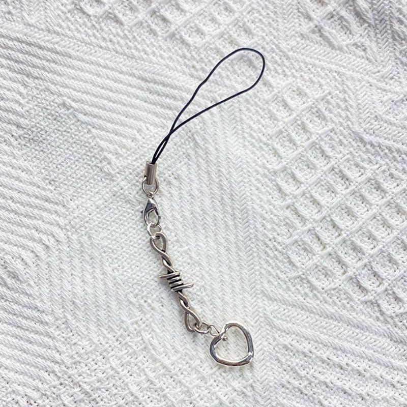 Lovely Rose Bowknot Heart Phone Charm Straps Car Keys Hanging Pendants Bag Decoration Lanyard Women Purse Accessories