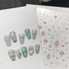 Flower Nail Stickers for Nail Art Decals Charms,5D Embossed Floral Butterfly and Heart Gem, Self-Adhesive 5 Styles Craft Nail Supplies 2 Sheets with
