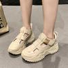 Thick-soled hollowed-out sports sandals New small height-increasing hole shoes Women's Velcro sneakers