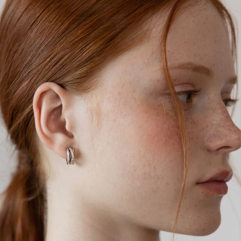 Tatiana Mixed Curve Hoop Earrings EC3226