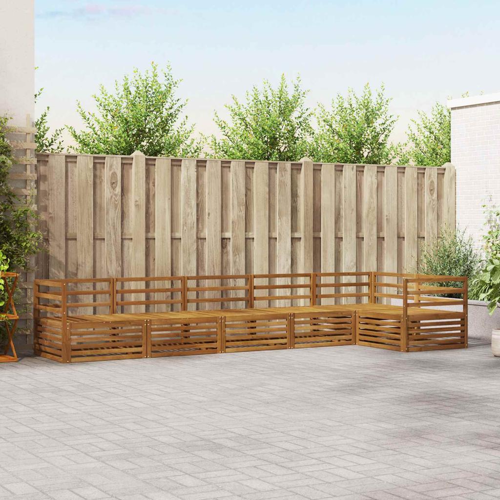 Outdoor Sofa Set 6 Pcs Natural Solid Acacia Wood