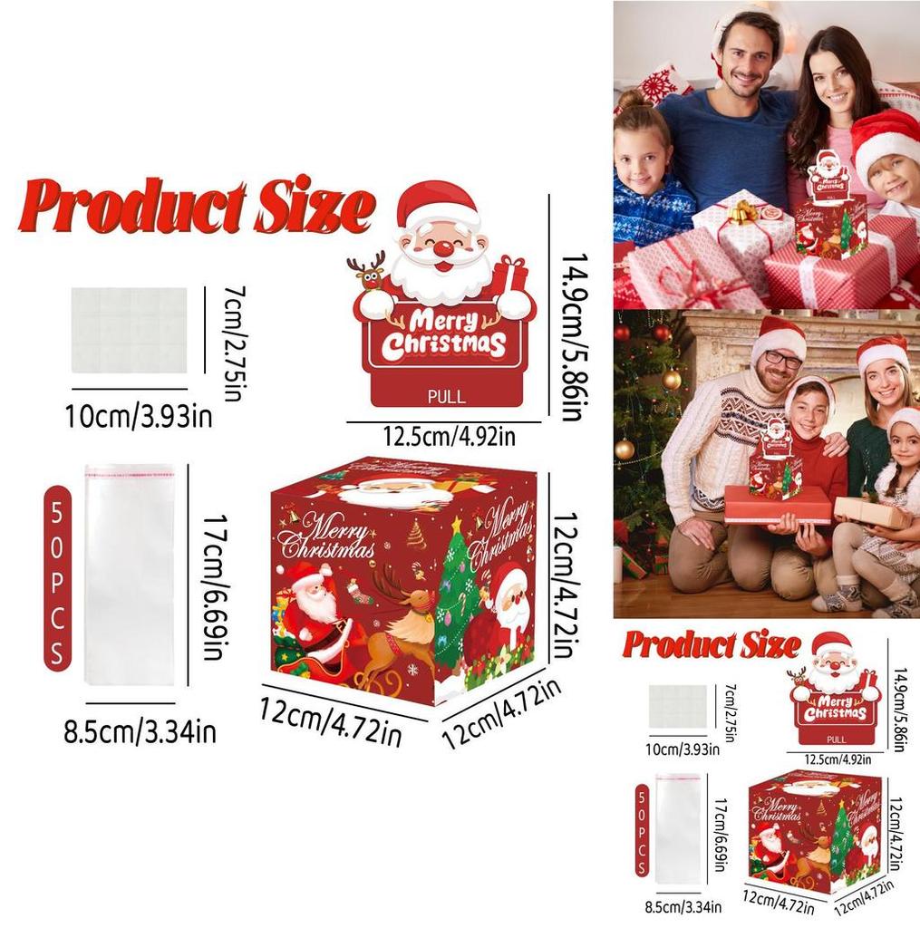 Red Christmas Theme Pattern Gift Surprise Box For Christmas Party And Holiday Gift Packaging