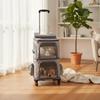 Double-Deck Pet Carrier Breathable Trolley Bag Telescopic Handle Cat Travel