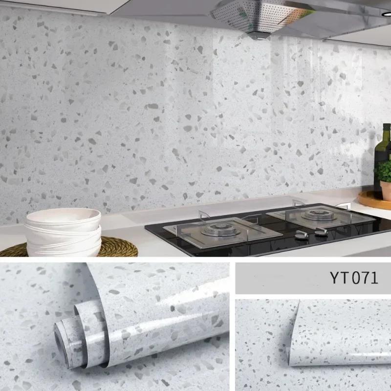 Water and Oil-proof Marble Decor Paper for Kitchen Countertops Vinyl Self Adhesive Removable Wallpaper for Furniture Renovation