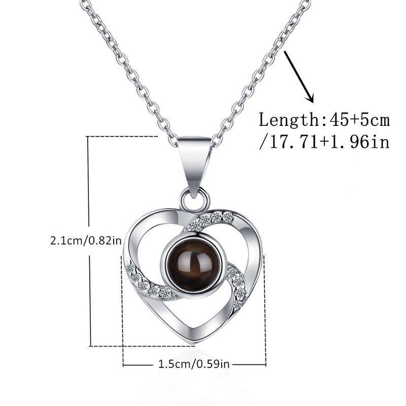 

Gift Box Heart-Shaped Projection Necklace for Wife - Bohemian Style, Birthday Anniversary Valentine’s Day Gift with Card United States