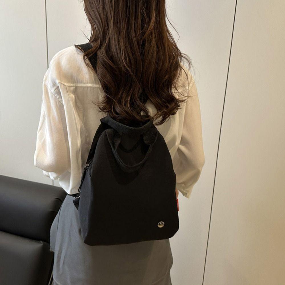 Korean Style Solid Color Shoulder Bag Small Pack Retro Backpack Sweet Sport Nylon Backpack  Lady