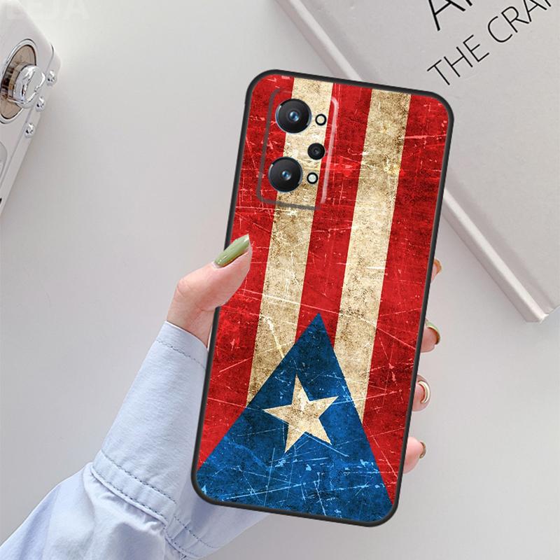 Puerto Rico Flag For Realme C67 C61 C75 C55 C53 C51 C21Y C25S GT 6 6T 5 GT7 Pro 10 11 12 13 14 Pro Plus Case