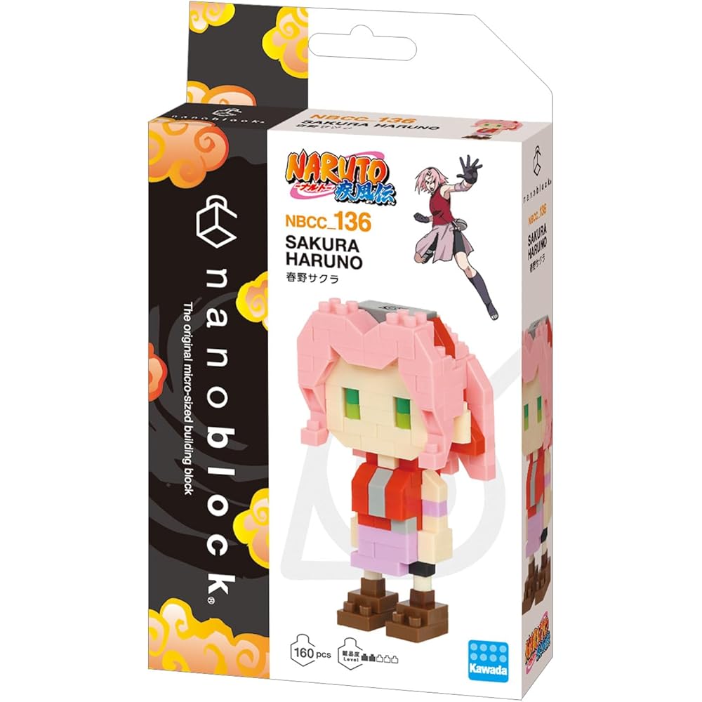 Kawada nanoblock Naruto Shippuden Sakura Figure 160 Pieces Building Set for Ages 12 and Up