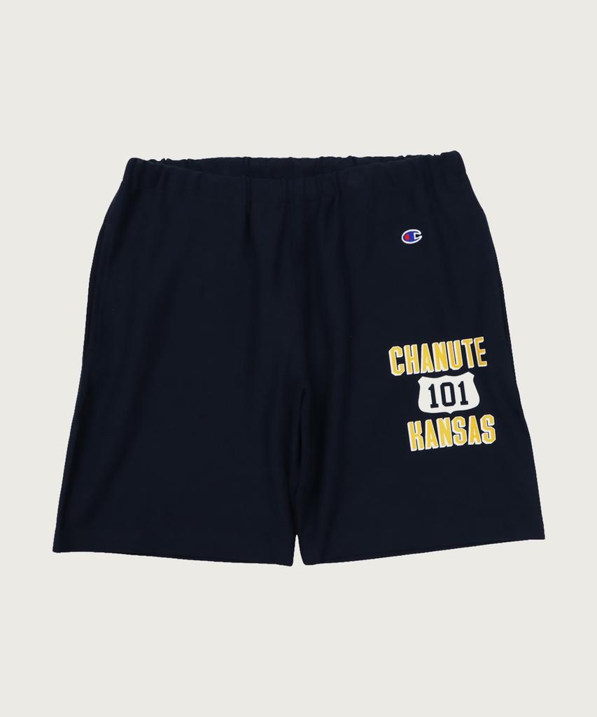 CHAMPION Reverse Weave Graphic Sweat Shorts Navy