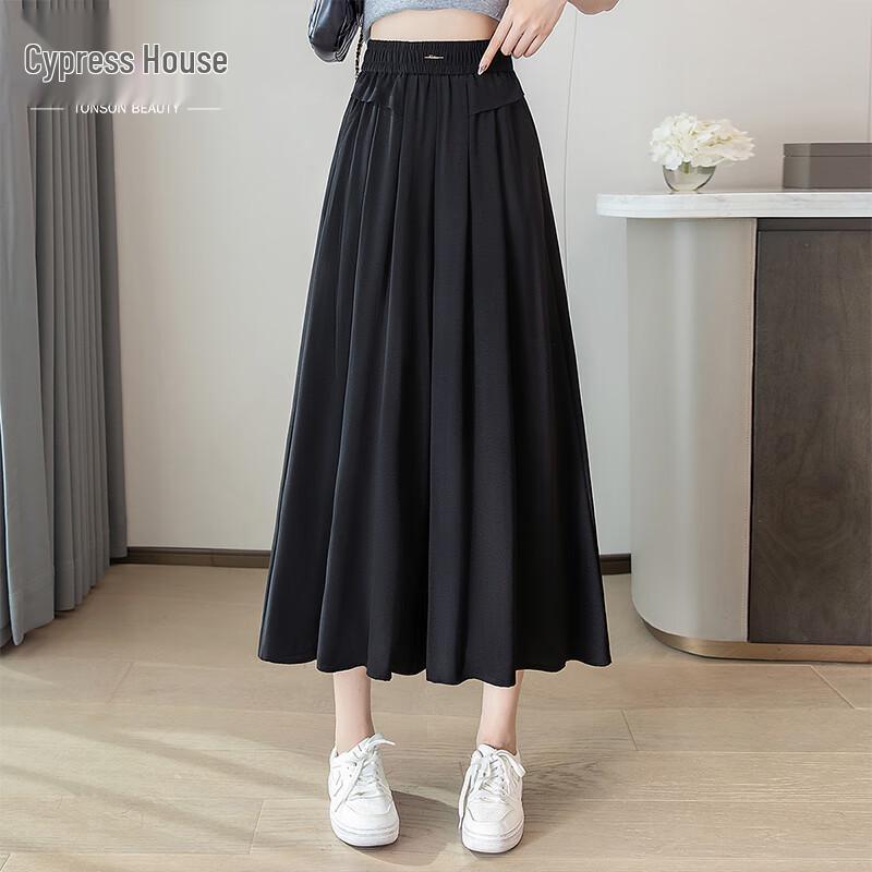 

Women s Loose Casual High-Waist Wide-Leg Skirt Pants S