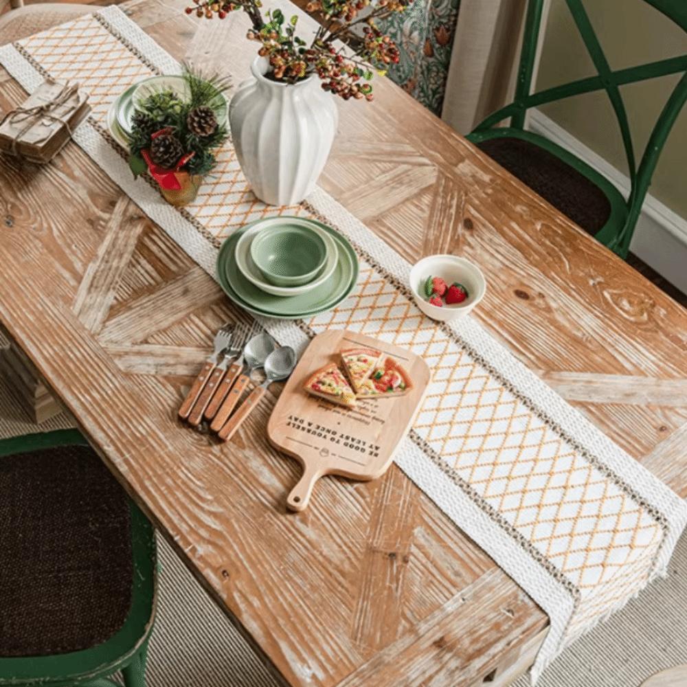 Cotton and Linen Bohemian Table Runner Nordic Style Table Cover Household Table Flag  Dining Table
