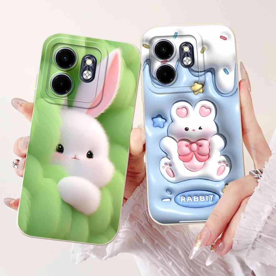 For Infinix Hot 50i Case Hot50i X6531 Lovely Rabbit Silicone Soft TPU Cover Fundas For Infinix Smart 9 Smart9 X6532 Phone Cases