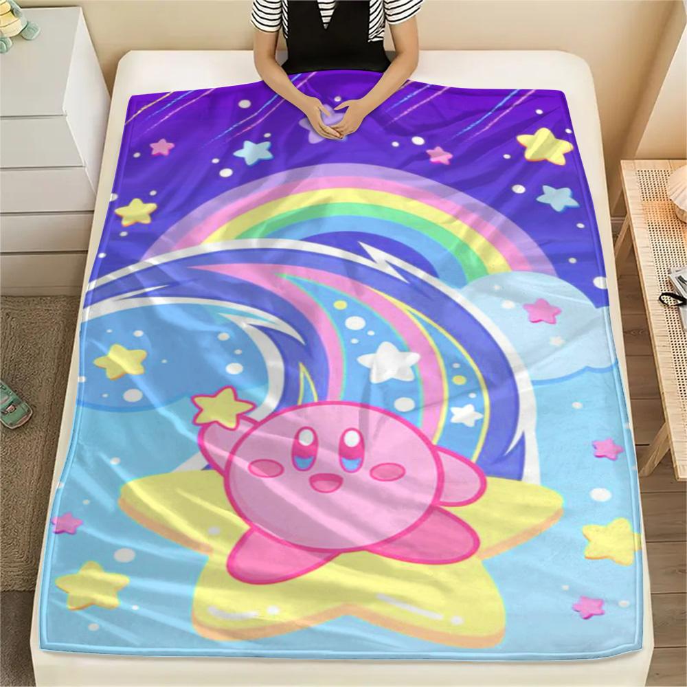 Kirby3 Daily Comfort Leisure Blanket, Flannel Blanket with Print Design for Sofa, Bed, Picnic & Journey.-TING