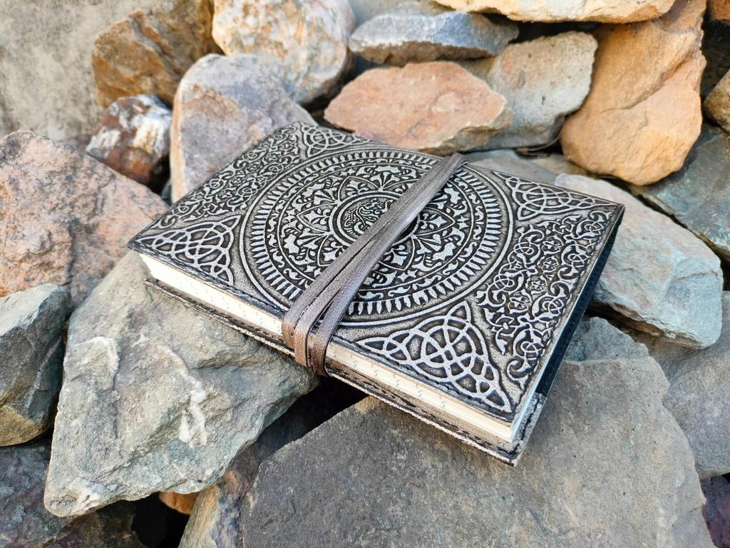Embossed Leather Tree of Life Journal: Celtic Grimoire, 5x7 Lined Diary