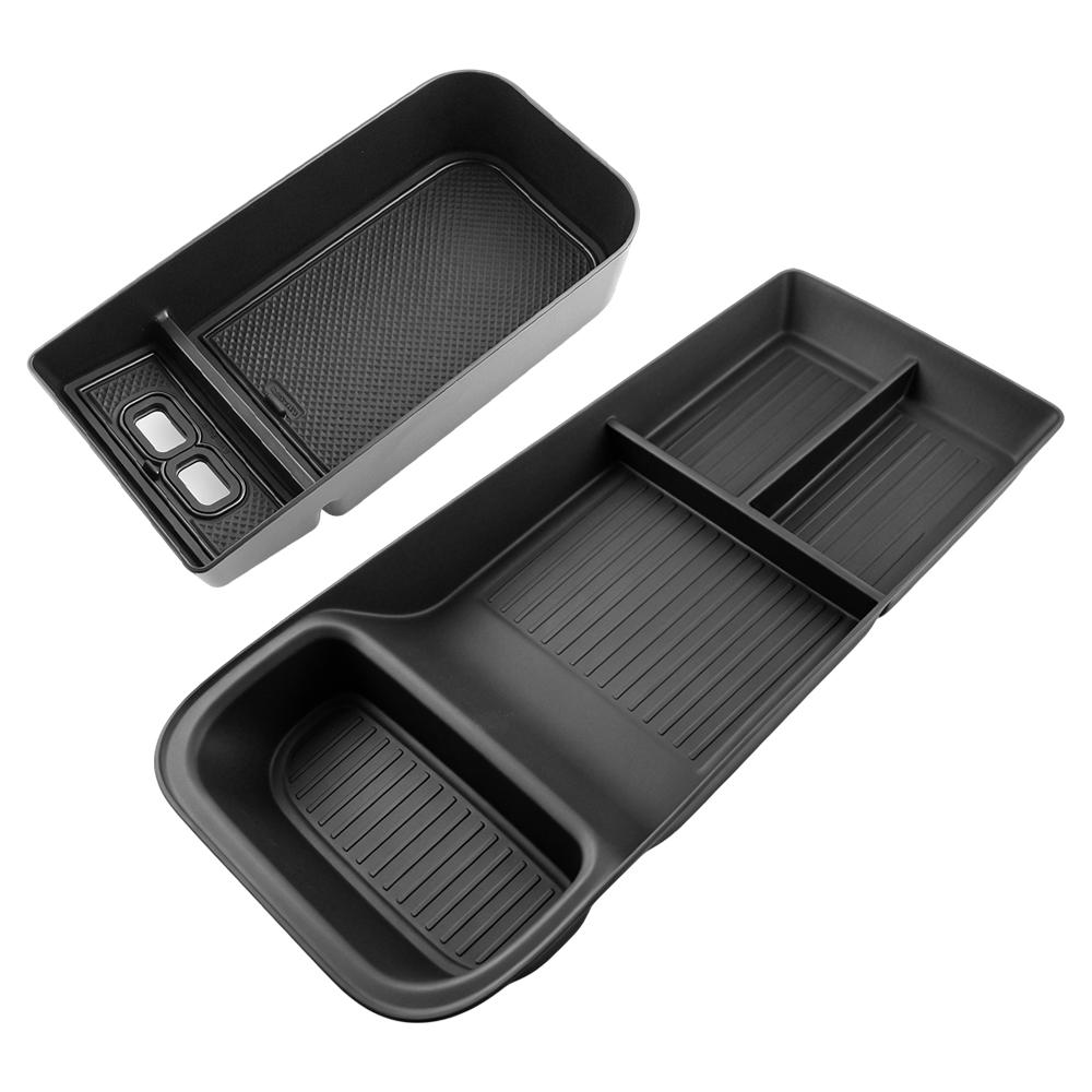 Car Center Console Lower Layer Storage Box for Polestar 4 2023 2024 2025 Armrest Tray Organizer Plate Container Accessories