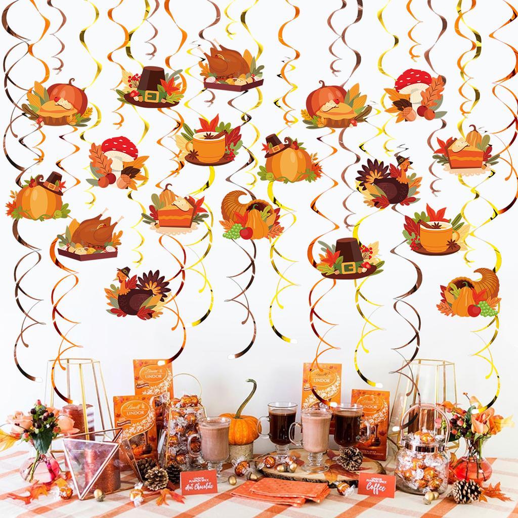 Thanksgiving Spiral Hanging Decorations Home & School Thanksgiving Spiral Decors Set Long Lasting Party Enhancements