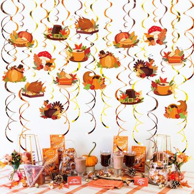 Hängende Thanksgiving-Spiraldekorationen für Zuhause und die Schule. Thanksgiving-Spiraldekor-Set, langlebige Party-Verschönerungen