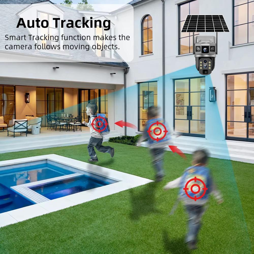 WIFI/4G Solar-powered Surveillance Camera, High-definition Lens PIR Sensor, Night Vision Waterproof IP Camera, CCTV Security Monitor