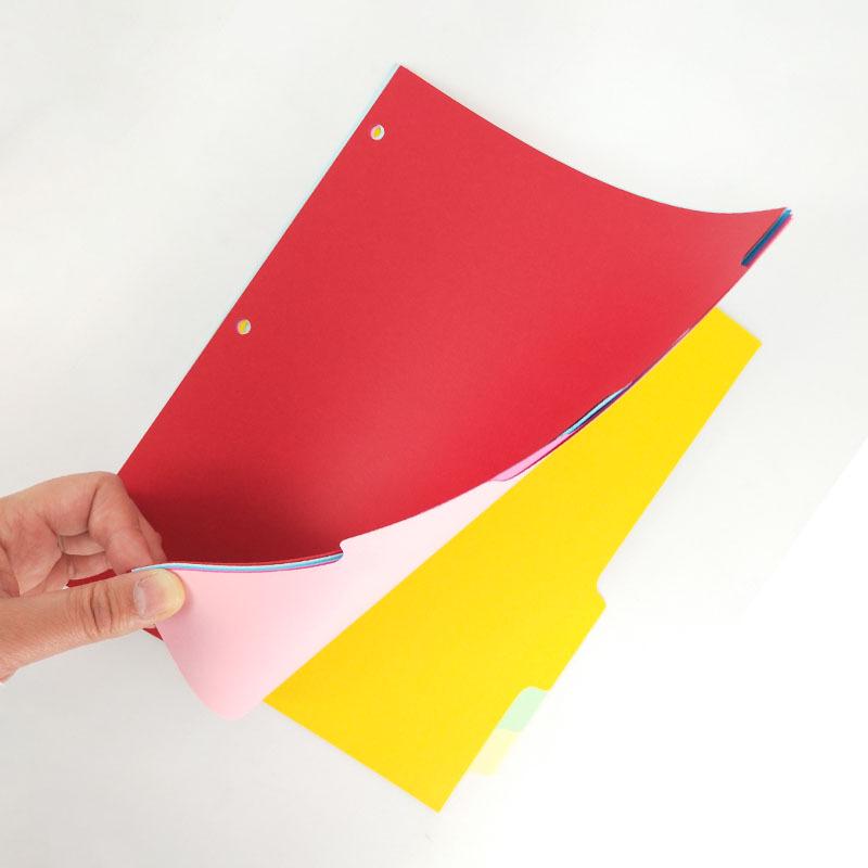 A4 Loose-Leaf Index Cards with A5 Color Dividers, 8 Sheets per Pack - Refill Pages and Dividers.