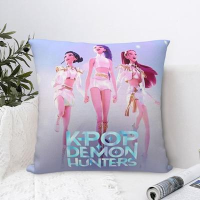 Kpop Demon Hunters Huntrix Printed Pillowcase Cushion Cover Pillow Covers Warm Home Decoration Square Multiple Sizes