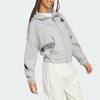 Adidas ZNE. FW24 Vzor s logem Mikina s kapucí na zip Dámská bunda Šedá JD9593