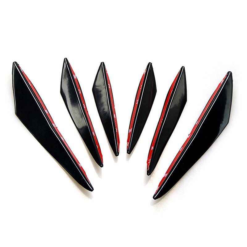 

6Pcs Car Tuning Canards Valence Chin Car Decoration Universal Front Bumper Lip Diffuser Splitter Fins Body Spoiler as the picture