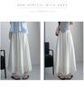 Pleated A-Line Cotton Linen High Waist Wide Leg Culottes Skirt Pants