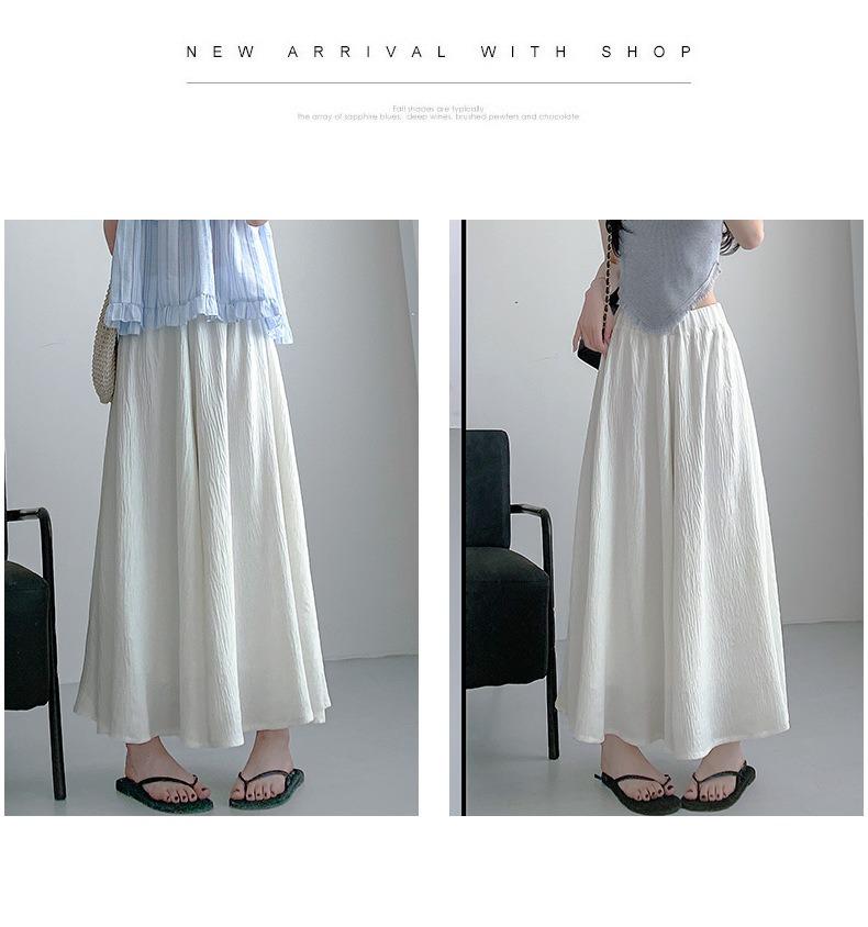 Pleated A-Line Cotton Linen High Waist Wide Leg Culottes Skirt Pants