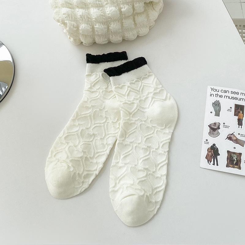 

Female Spring and Summer Thin Lovely Sweet Lacy Bubble Mouth Tube All Match Cotton Socks 1 pair