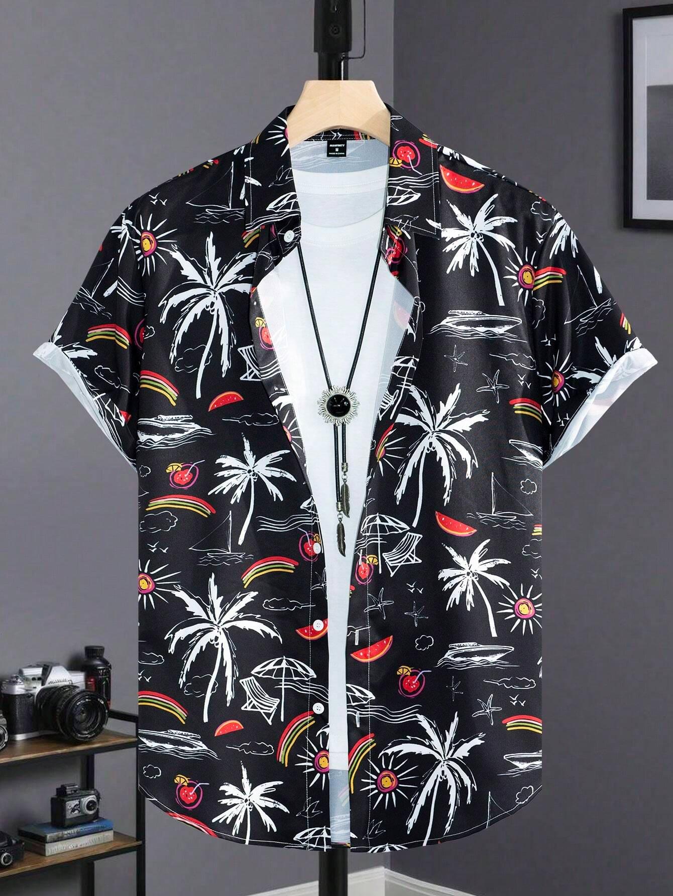 

Гавайская мужская летняя дизайнерская рубашка 3D принт пляжного отдыха гавайская рубашка с коротким рукавом цветочная модная винтажная 5XL