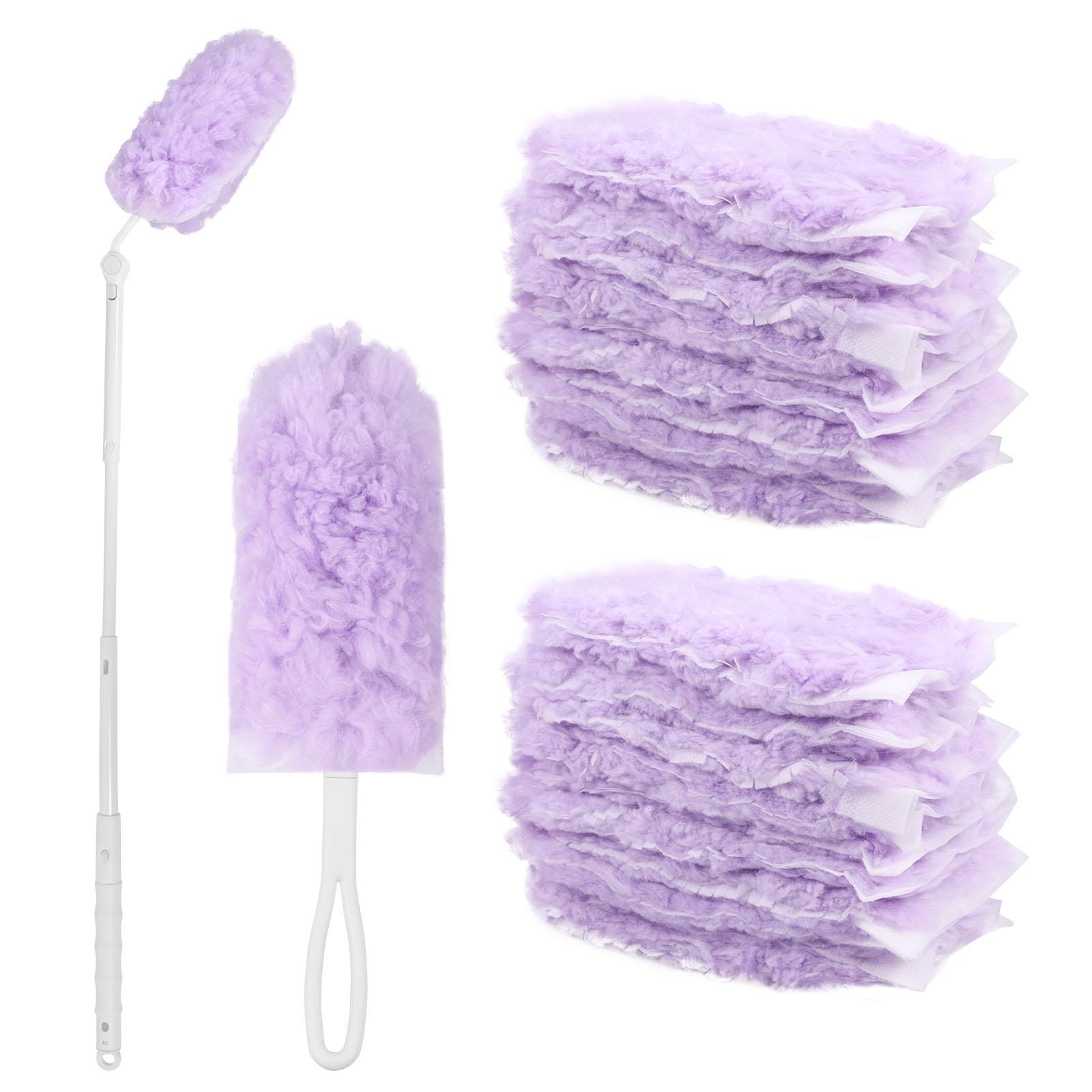 

20 Pcs Disposable Dual Sided Duster Refill Kit 360° Replaceable Cleaning Ceiling Fan Dusting Head with Retractable Pole