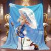 Violet Evergarden Anime Flannel Throw Blanket, Soft Blanket for Sofa Bed, Anime Girl Print Home Decoration